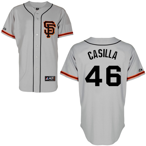 Santiago Casilla #46 mlb Jersey-San Francisco Giants Women's Authentic Road 2 Gray Cool Base Baseball Jersey